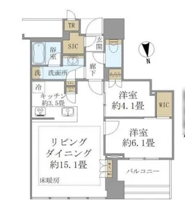 白金ザ・スカイEAST【6階】の間取り