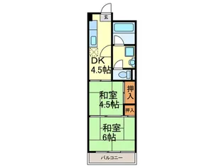 西北コ-ポ【2階】の間取り