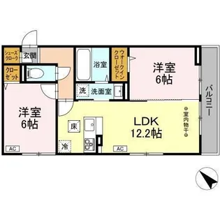 東京都羽村市羽東2【アパート】の間取り