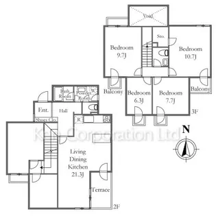 ガーデン南山手【2階】の間取り