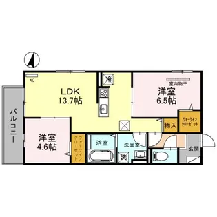 fika蓮宮【1階】の間取り