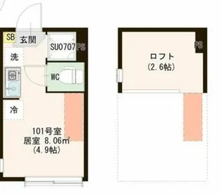 シースカイ平井【1階】の間取り