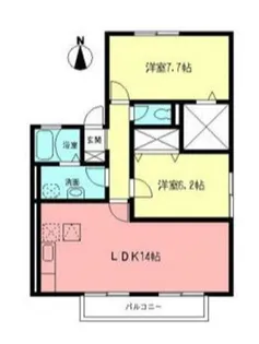ルミエールAB【2階】の間取り