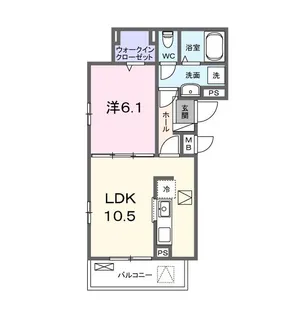 (仮)下鳥羽中円面田町アパート【1階】の間取り