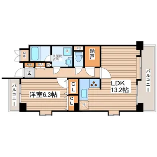 フレール仙台長町南【3階】の間取り