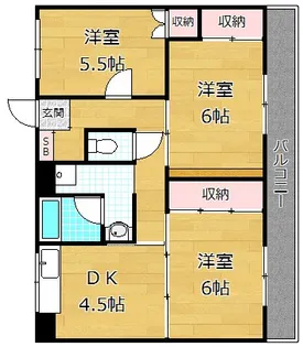 ビレッジハウス春日I【5階】の間取り