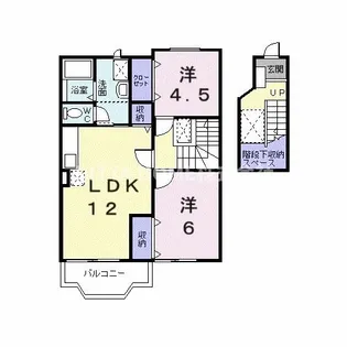 リバーサイドコートB【2階】の間取り