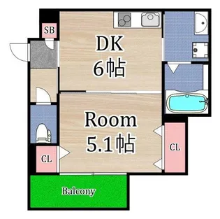クリエオーレ東中浜【3階】の間取り