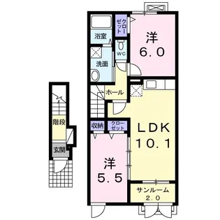 フェニックス メモリー E【2階】の間取り