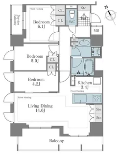 アトラス麻布十番【4階】の間取り