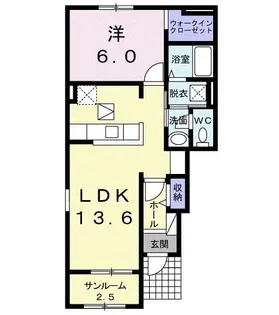グリーンウッド 白山【1階】の間取り
