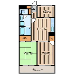 パレス木の間【4階】の間取り
