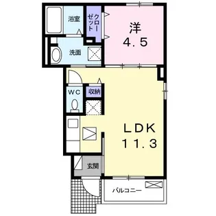 ヒルズアイルトン レナトゥス【1階】の間取り