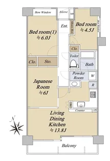 ステイツ船堀グリーンアベニュー【11階】の間取り