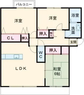 グリーンヒルズ朝暉1番館【2階】の間取り