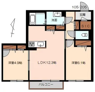 グラン・ブルーN【2階】の間取り