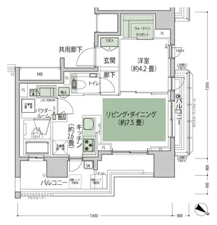 シティハウス目黒学芸大学【8階】の間取り