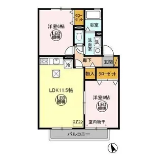 メゾングレース ABC【1階】の間取り