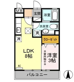 クレール シャンブル【1階】の間取り