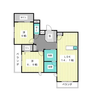 ルッソヴィータ矢白【3階】の間取り