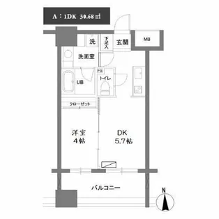 カスタリア森下【7階】の間取り