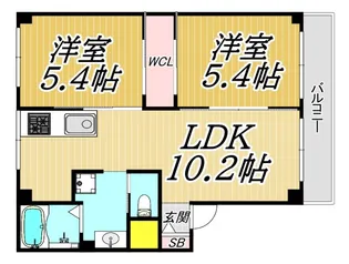 カサヴェール塚口【3階】の間取り
