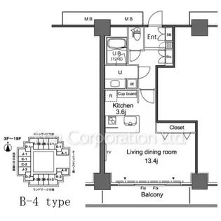 パシフィックロイヤルコートみなとみらいアーバンタワー【10階】の間取り