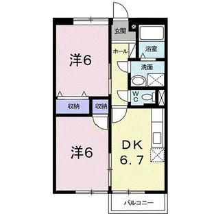 グリーンリーズ二ッ木【1階】の間取り