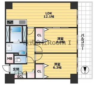 レジディア西天満(旧リヴァージュ西天満)【8階】の間取り