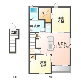 クラール西原【2階】の間取り