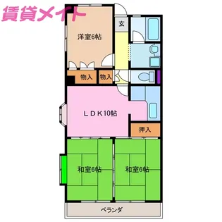 コスモシティ日永【4階】の間取り