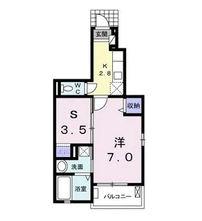 サニーアベニュー【1階】の間取り