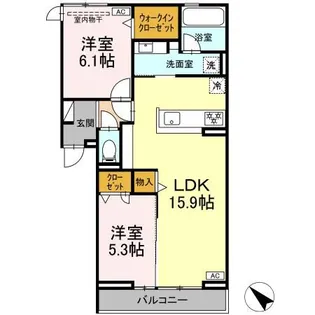 セレーノ北安東 A棟【3階】の間取り