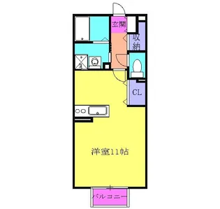 ジョアス ミウ【2階】の間取り