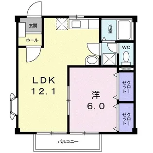 コーポパークサイド【2階】の間取り