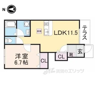 レジデンスガーデン【1階】の間取り