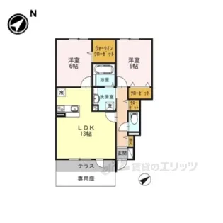 サンロード学園前【1階】の間取り