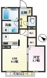 フォンターナロッソ【1階】の間取り
