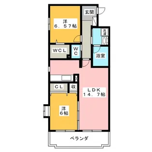 ヘリテイジ松岡【1階】の間取り