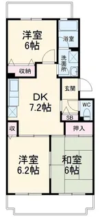 ソシアパル与野【3階】の間取り