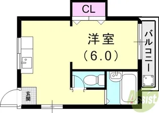 ハイツ生田【2階】の間取り