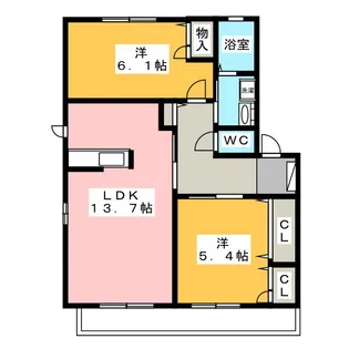 ヴァンヴェール C棟【2階】の間取り