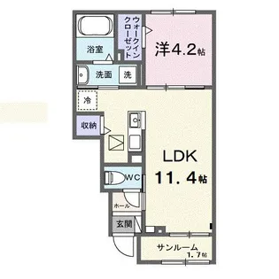 吉津町アパート(028745401)【1階】の間取り