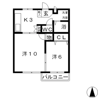 ガーディニアシティ稲荷町【4階】の間取り
