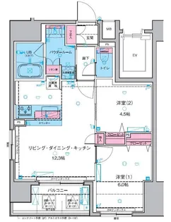 ジェノヴィア浅草IIスカイガーデン【6階】の間取り