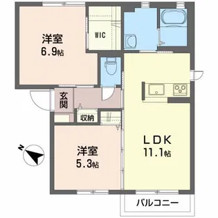 シャーメゾンクレールB【1階】の間取り