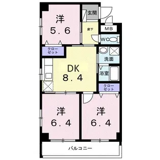 ミウ・ヴィーヴル【4階】の間取り
