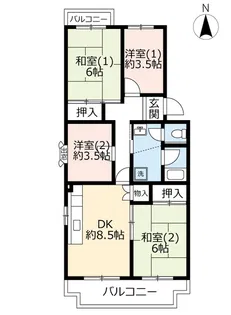 URアミティ学園西町【3階】の間取り