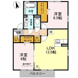 ハイフィールドB棟【2階】の間取り