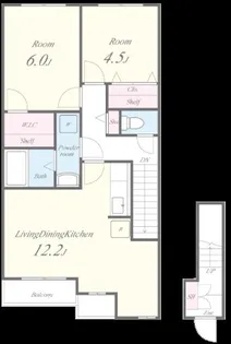 福岡県久留米市北野町十郎丸【アパート】の間取り